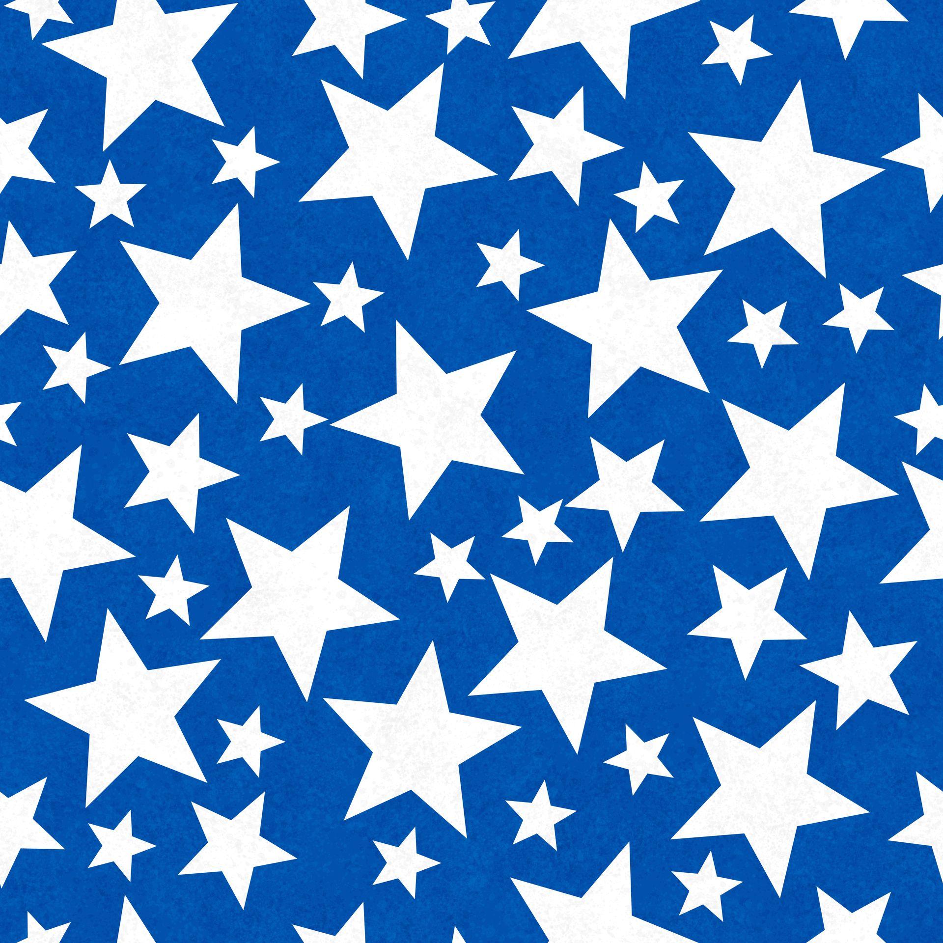 blue and white star print