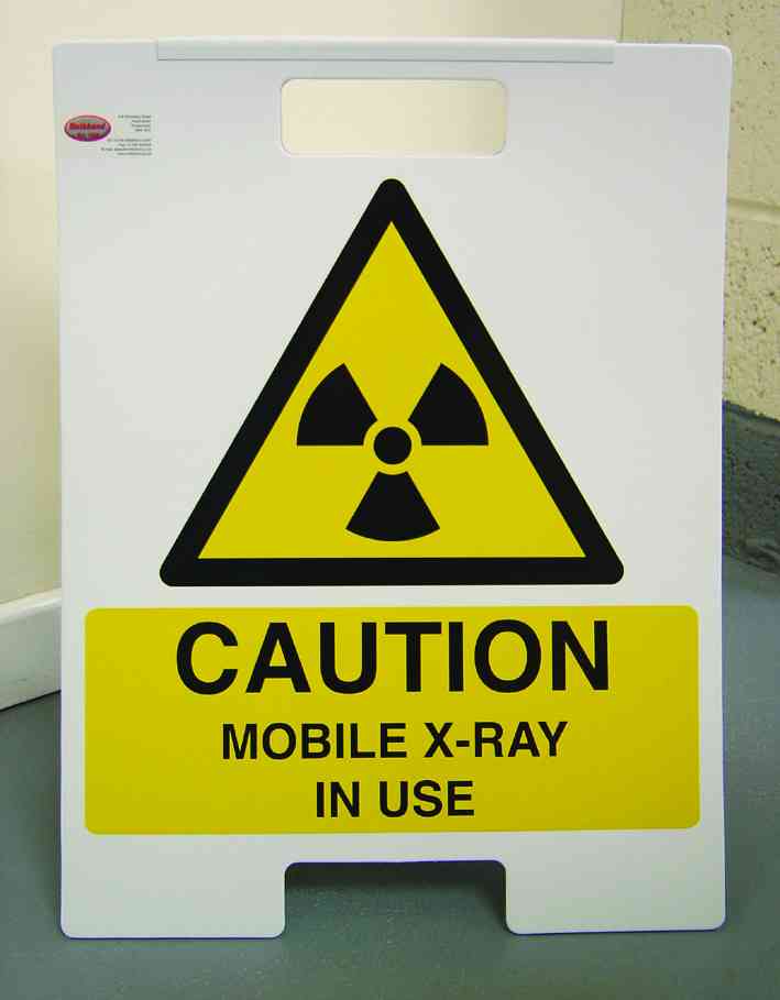 Sign: Free Standing 'A' Frame- Radiation Trefoil/Caution