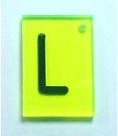 X-Ray Marker: Letter 'L' on Perspex