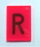 X-Ray Marker: Letter 'R' on Perspex