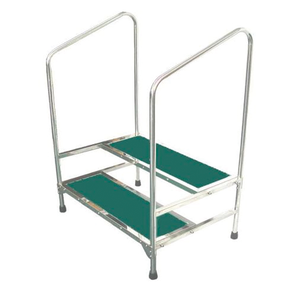 MRI Non Magnetic Wide Double Step Stool With Handrails