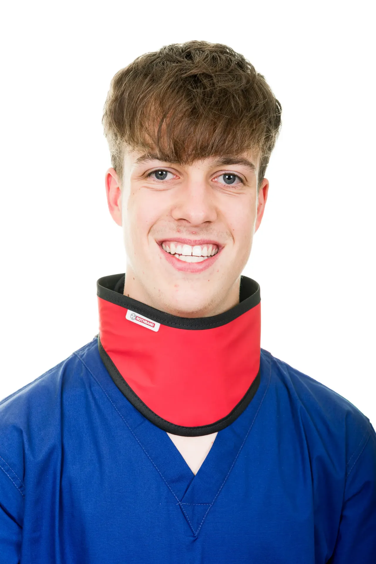 [TPD3PBST8] D-Type Thyroid - TPD (0.35, Lightweight Lead, Standard Thyroid Collar, Velcro Closure, Not Attached To Top/Apron, Royal Blue - BL, Black - KPL, Binding - Black, None / No Other Personalisation, No ID Flash)
